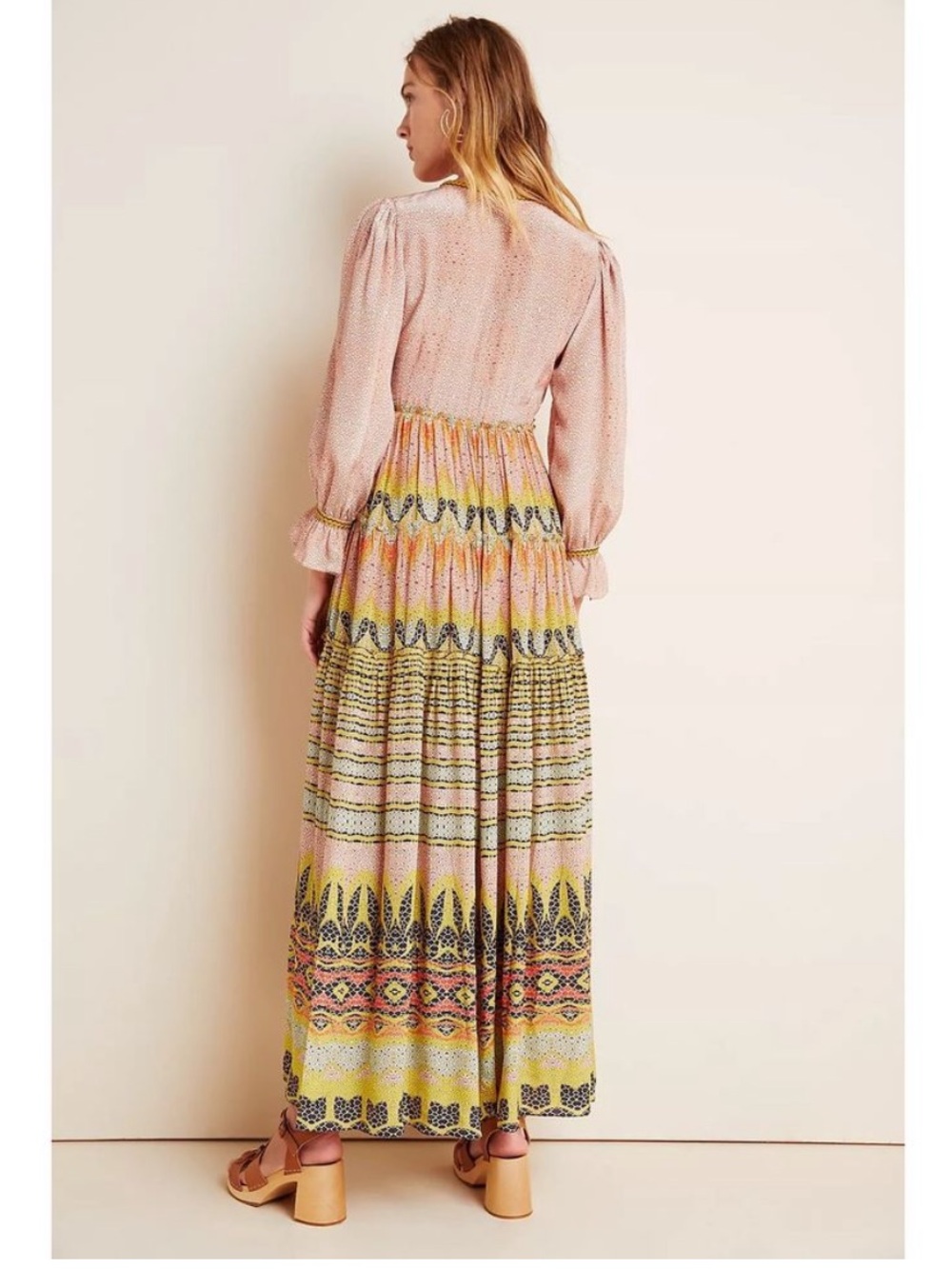 Anthropologie Bhanuni by Jyoti Giorgia Embroidered Maxi Dress Size 4 Tassels - Picture 2 of 16
